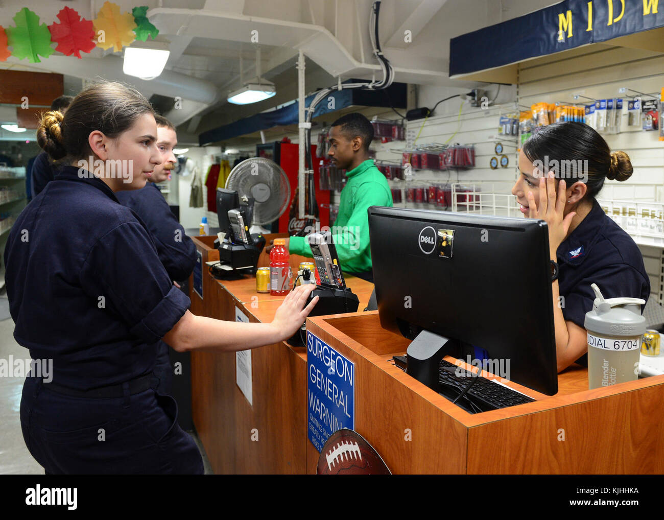 PHILIPPINE SEA (Nov. 9, 2017) U.S. Navy Sailors purchase items in one ...