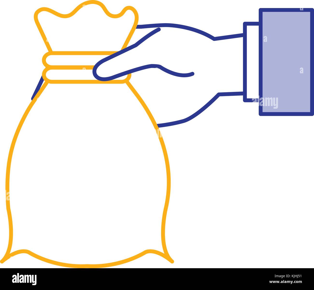 hand with money bag isolated icon vector illustration design Stock ...