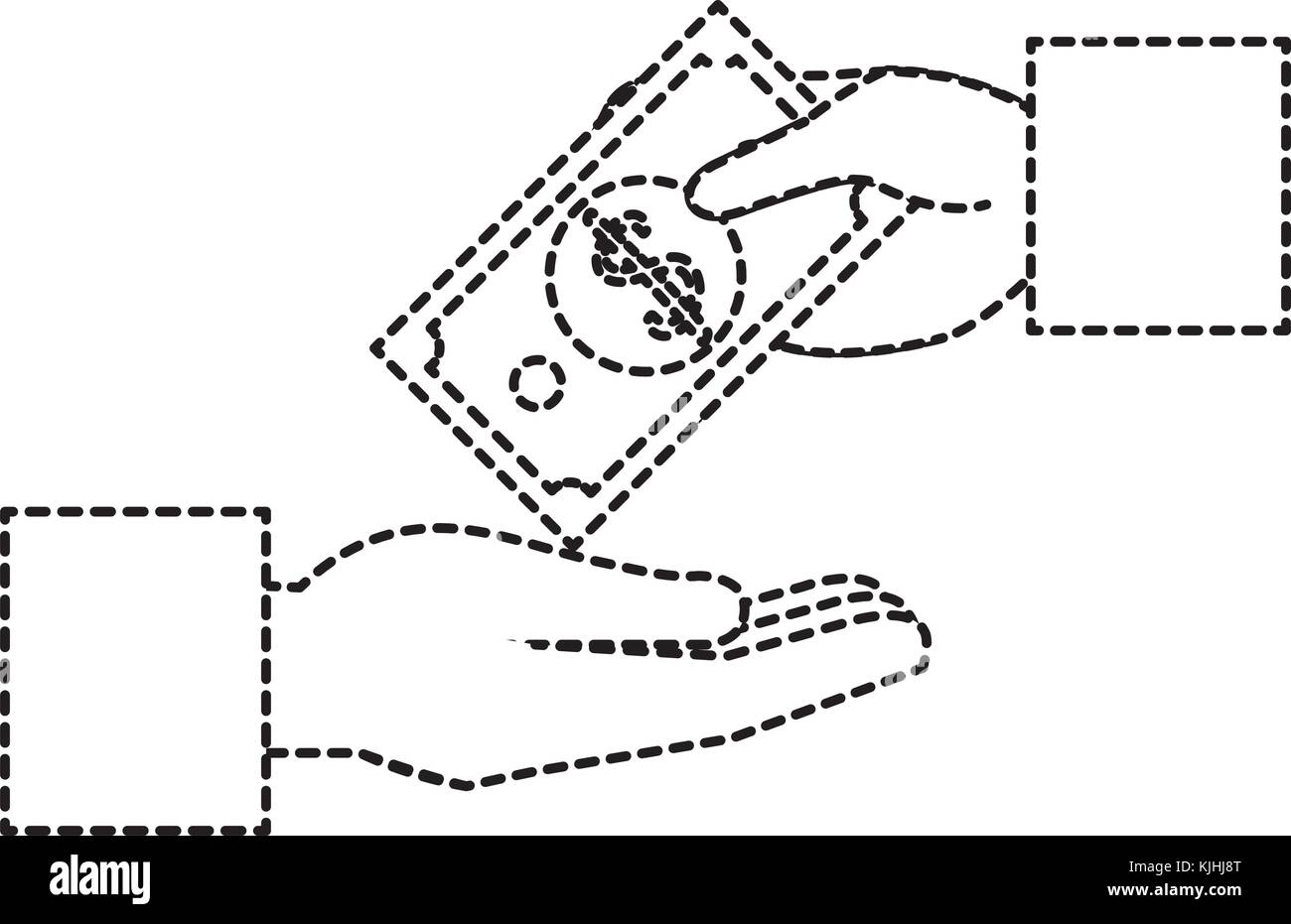 hands human with bill dollar money icon vector illustration design ...