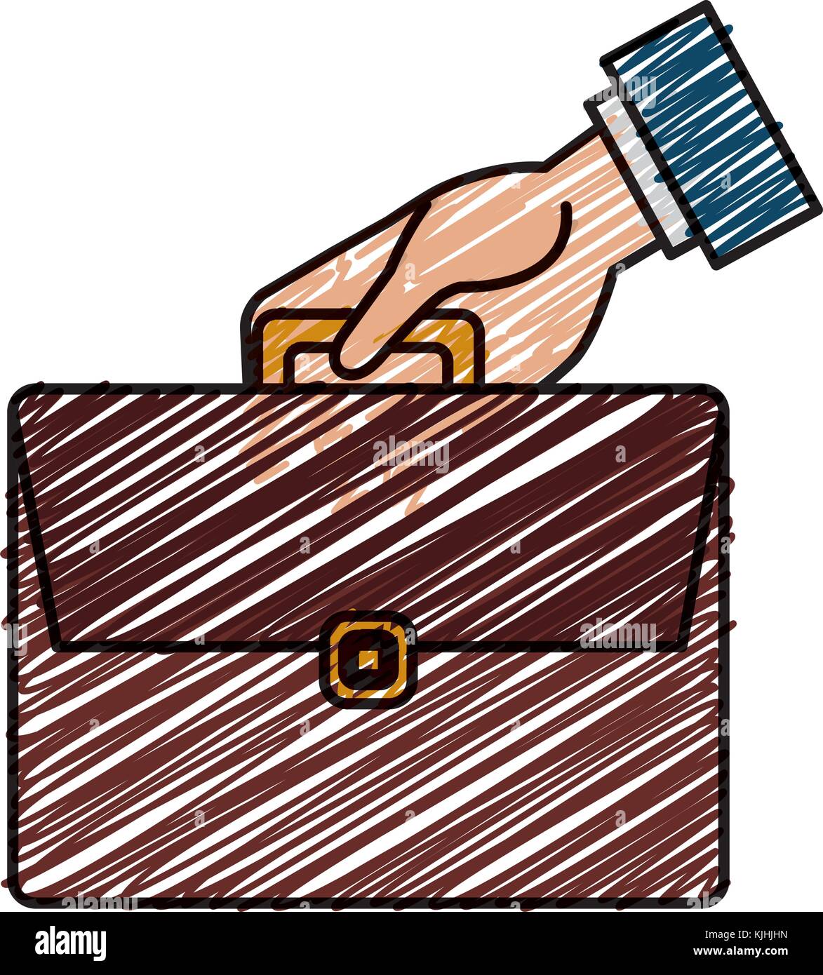 businessman hand with portfolio briefcase vector illustration design ...