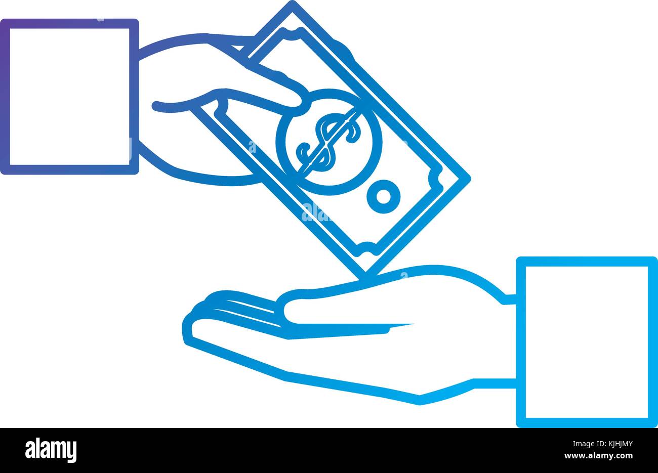 hands human with bill dollar money icon vector illustration design ...