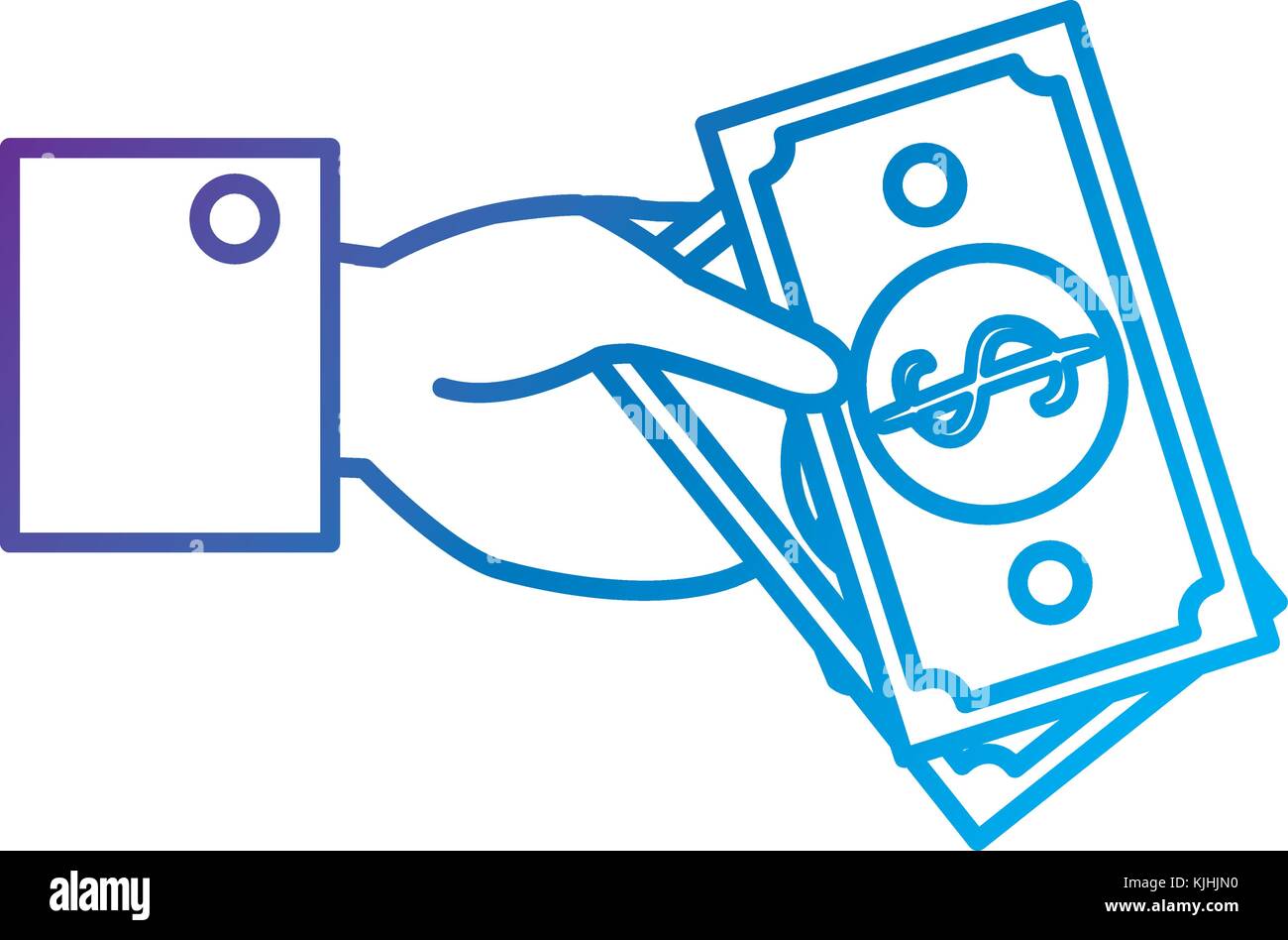 hand human with bill dollar money icon vector illustration design Stock ...