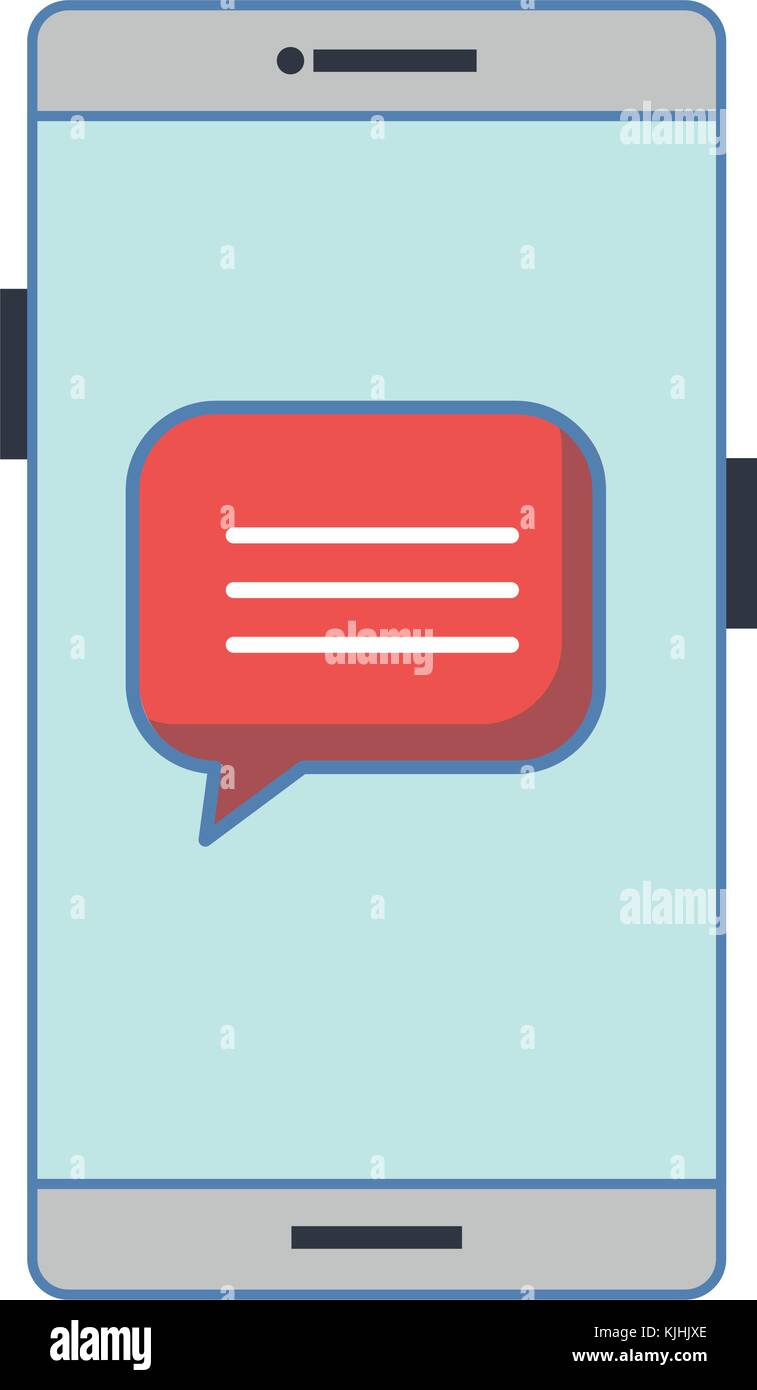 smartphone device with speech bubbles vector illustration design Stock ...