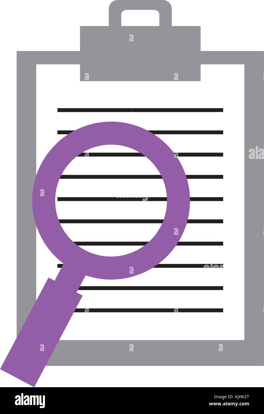 clipboard with magnifying glass vector illustration design Stock Vector