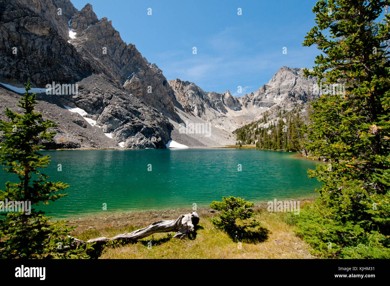 Merriam Lake and Mt. Idaho in the Lost River Range, Idaho Stock Photo