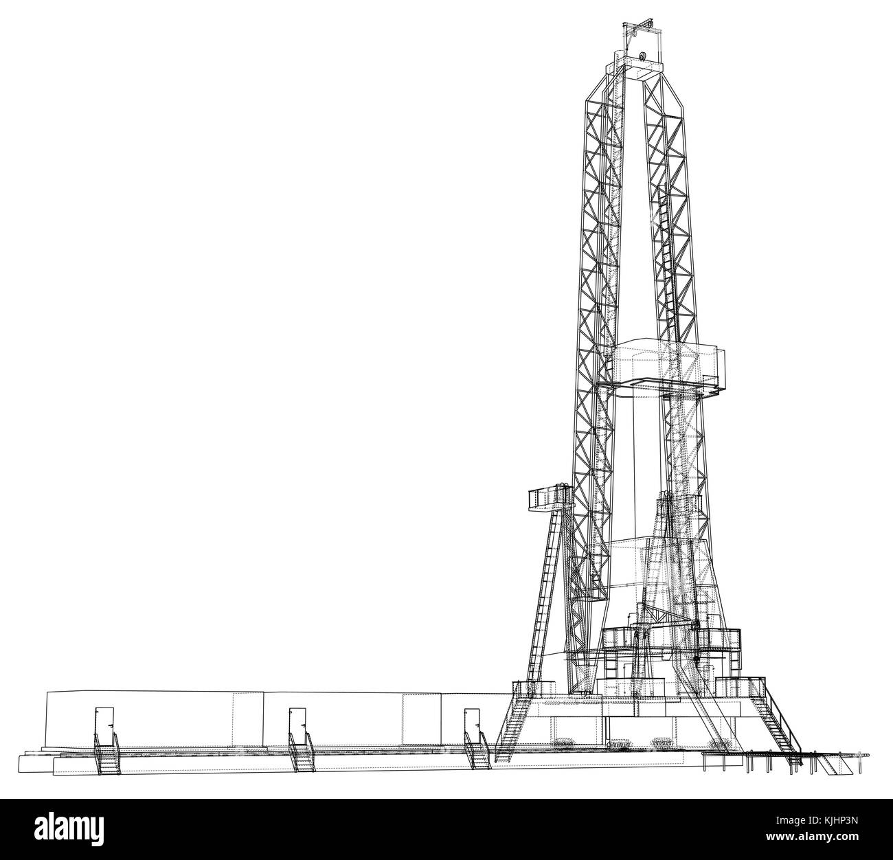 Oil rig. Detailed vector illustration Stock Vector Image & Art - Alamy
