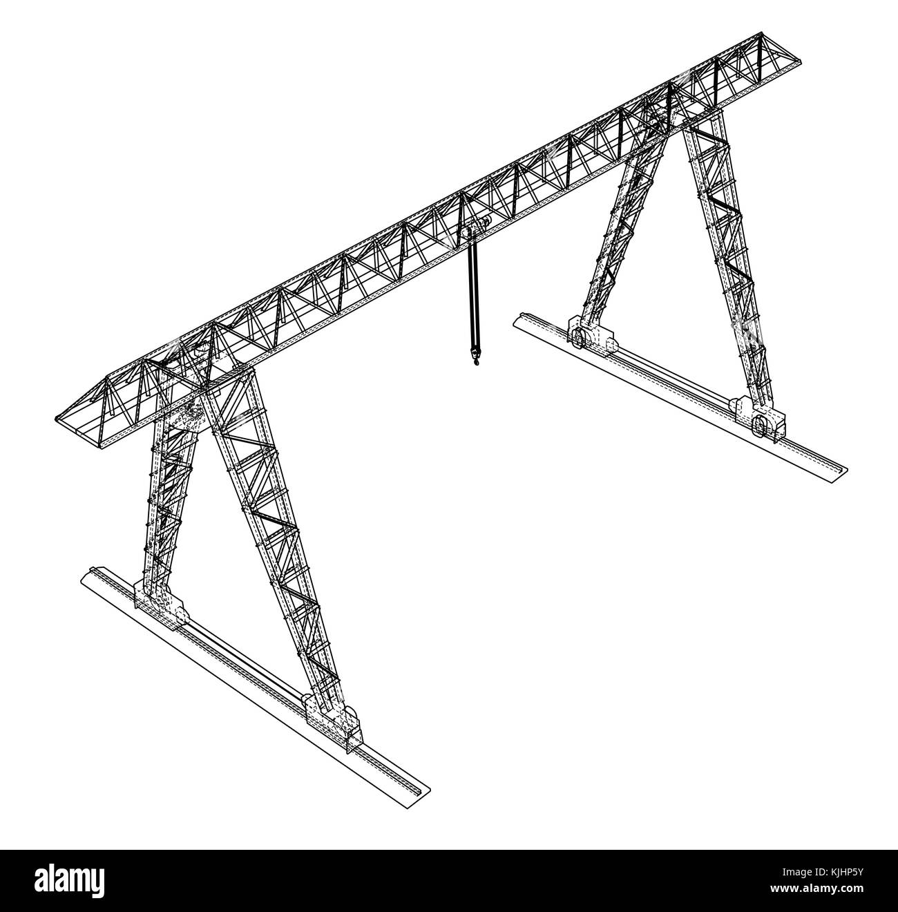 Gantry crane. Wire-frame. Vector EPS10 format Stock Vector Image & Art ...