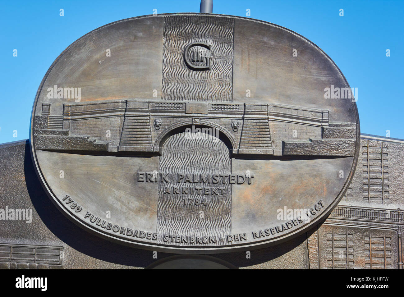 Sculpture commemorating Erik Palmstedt a Swedish architect working for