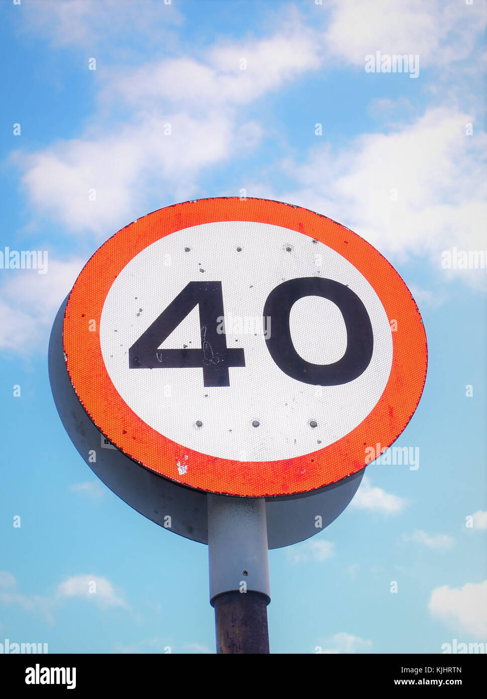 road sign 40 Stock Photo - Alamy