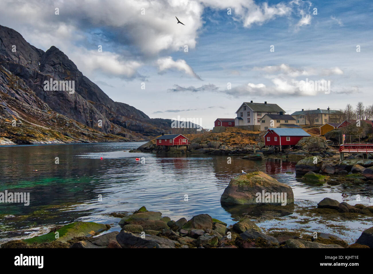 Part from Nusfjord village in Flakstad island, Lofoten Stock Photo