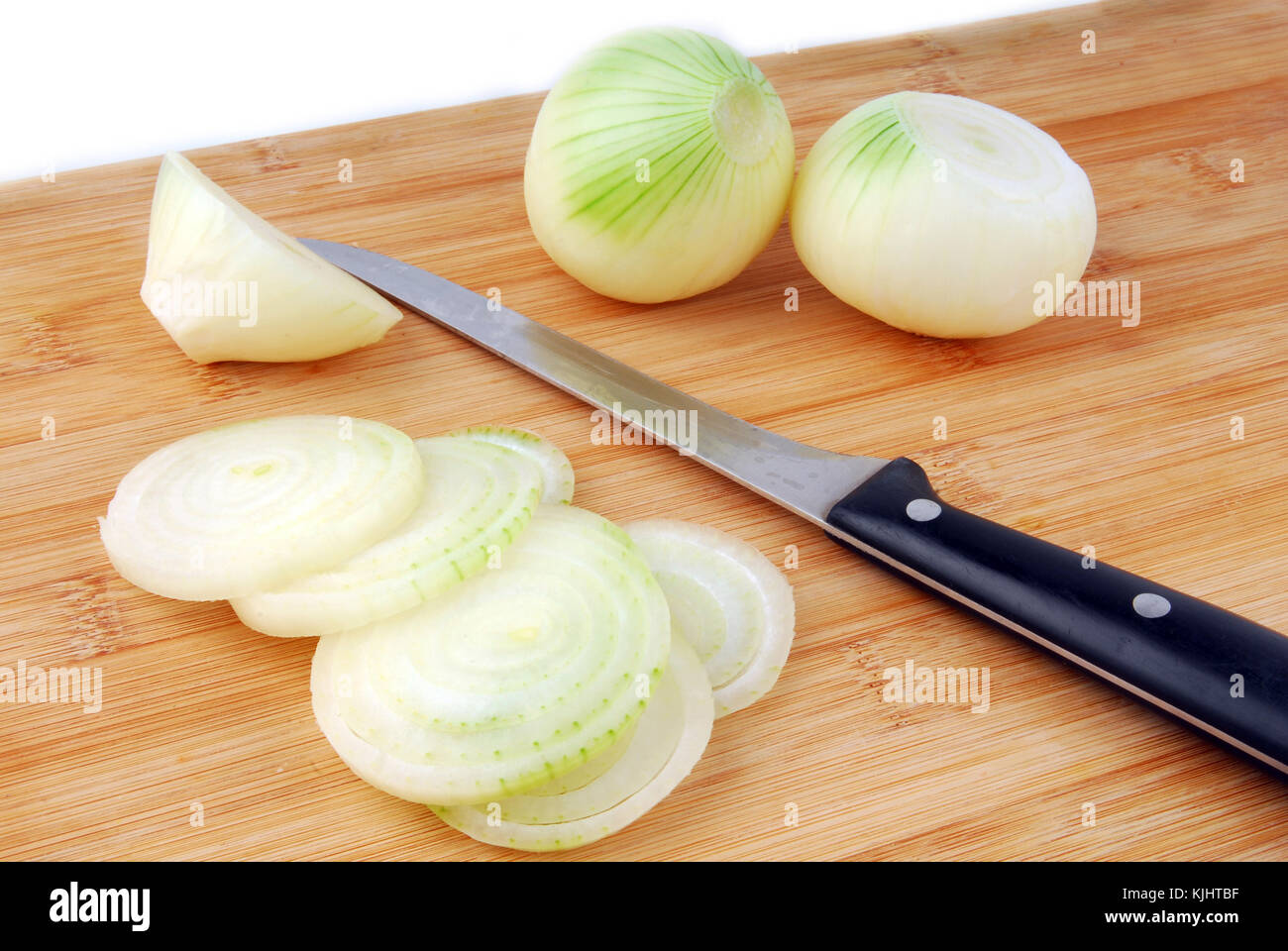 Knife cutting onion half rings hi-res stock photography and images - Alamy