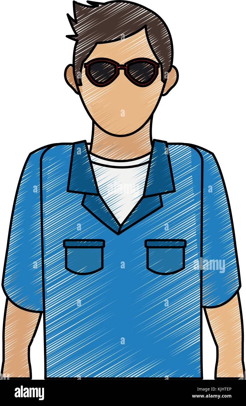Young man with sunglasses Stock Vector Image & Art Alamy