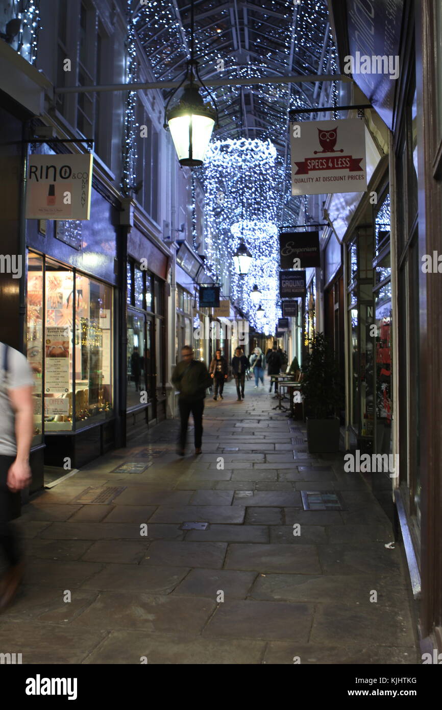 Royal Arcades, Cardiff decorated for christmas season Stock Photo