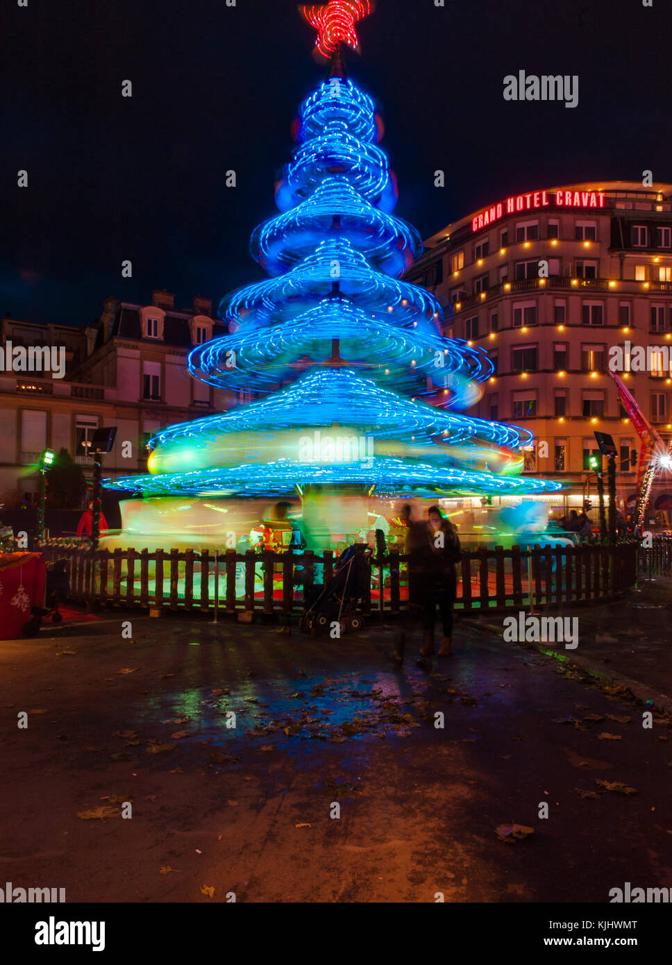 Luxembourg christmas festival, toy tree, Luxembourg City Stock Photo