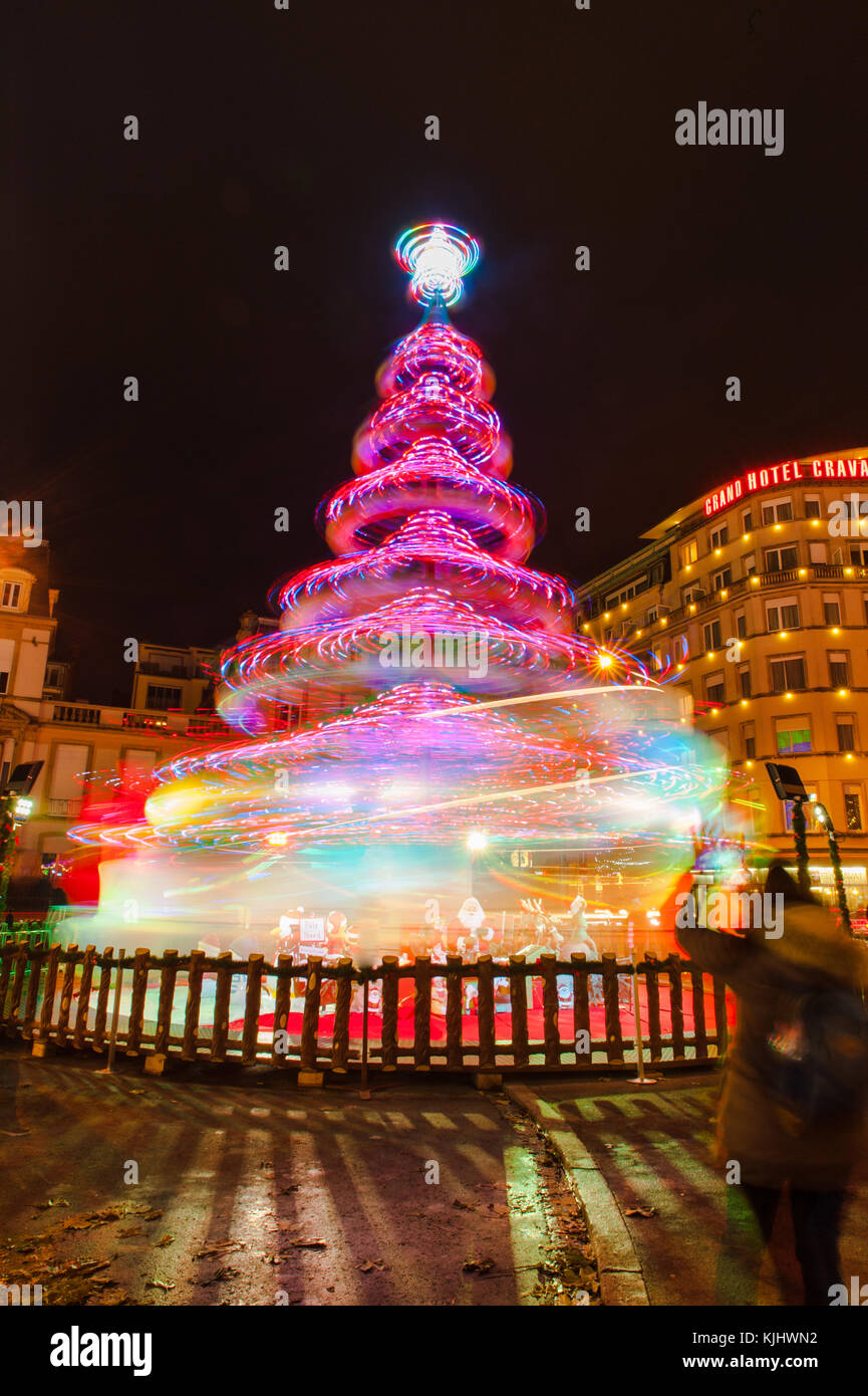 Luxembourg christmas festival, toy tree, Luxembourg City Stock Photo