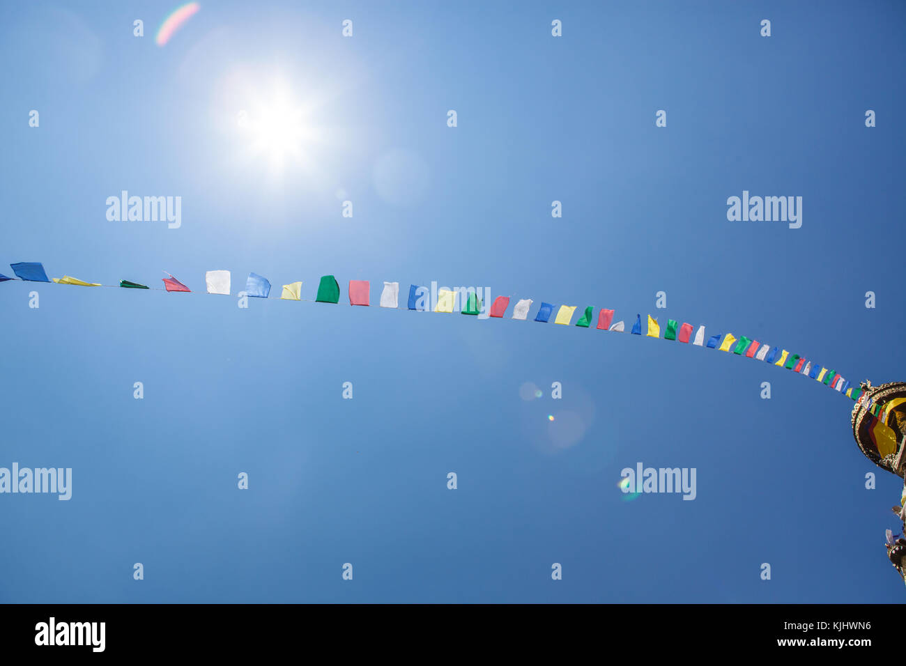 Prayer flags, Everest base camp, Himalayas, Nepal Stock Photo