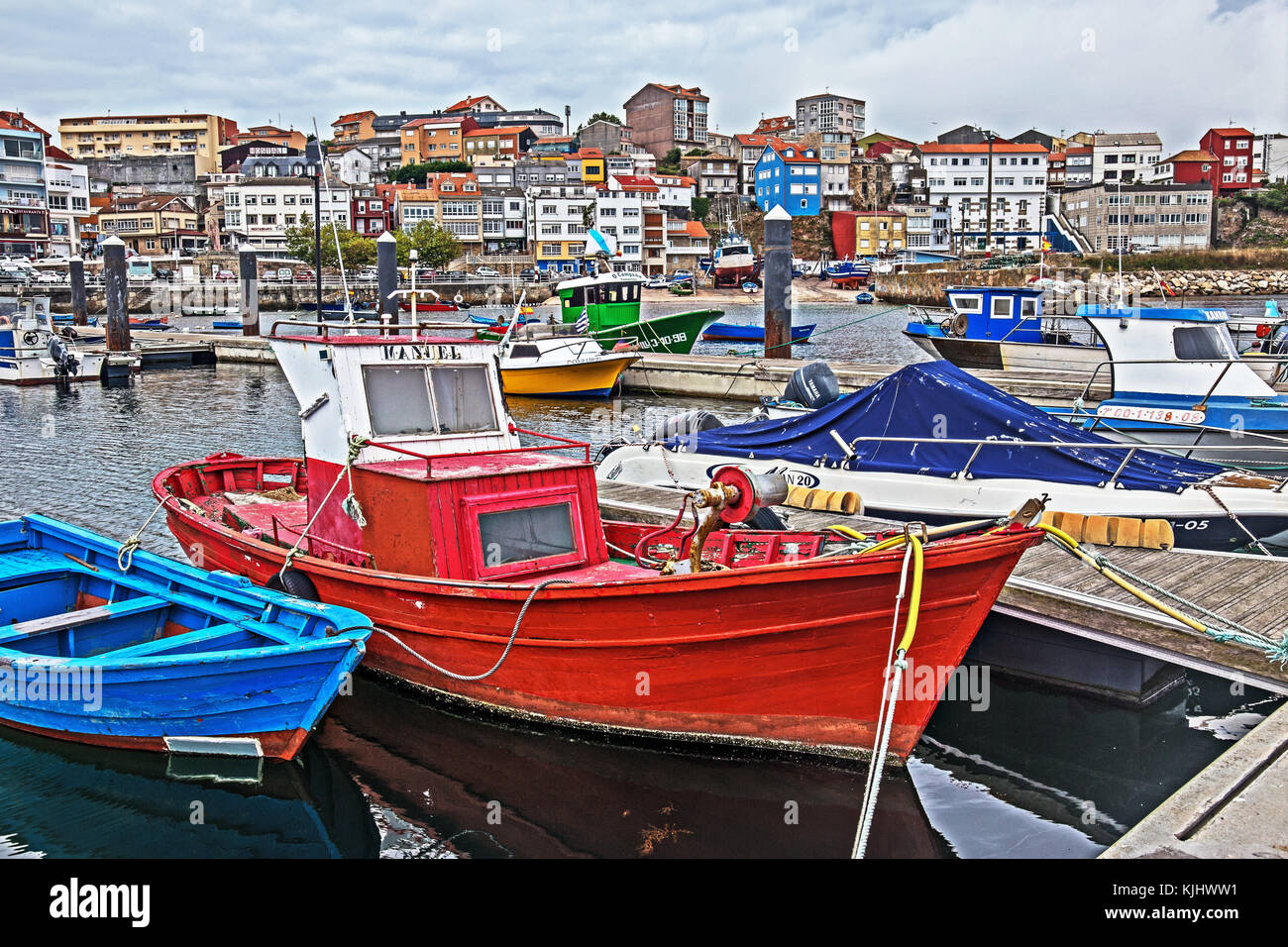 Fishing boat at Fisterra, Spain Stock Photo