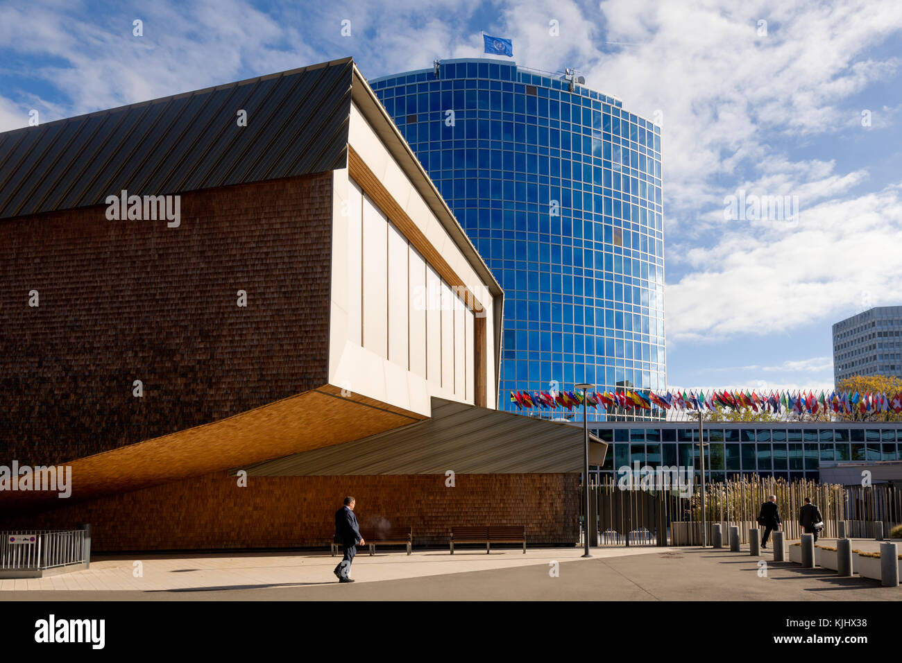 GENEVA, SWITZERLAND – October 30, 2017 : the headquarters building of the World Intellectual Property Organization is one of the most striking archite Stock Photo