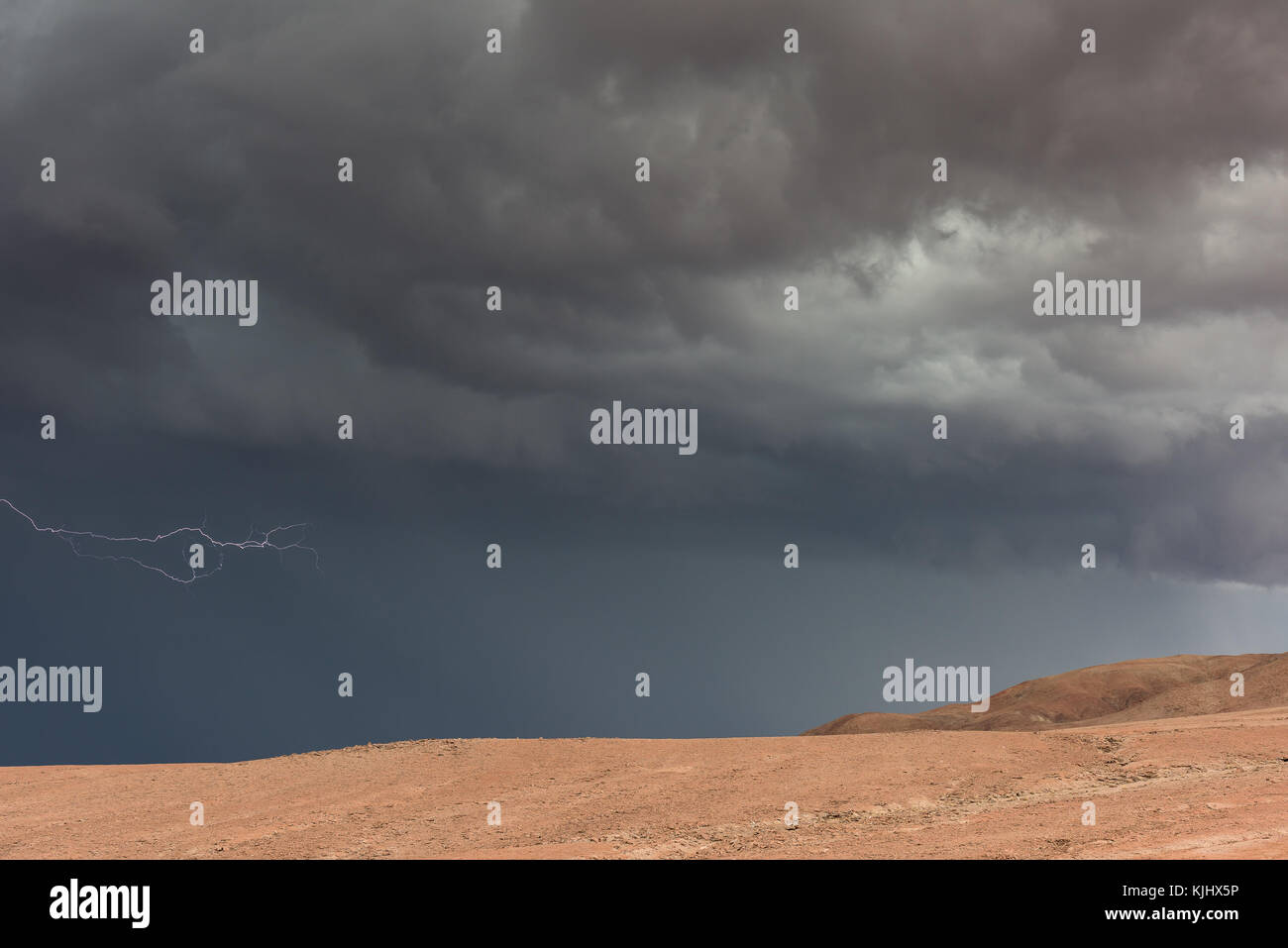 Lightning over the Altiplano, Chile Stock Photo