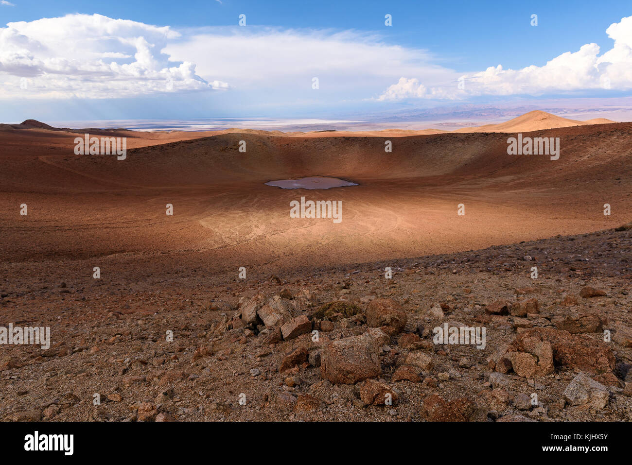 Monturaqui crater in the Atacama Desert, Chile Stock Photo