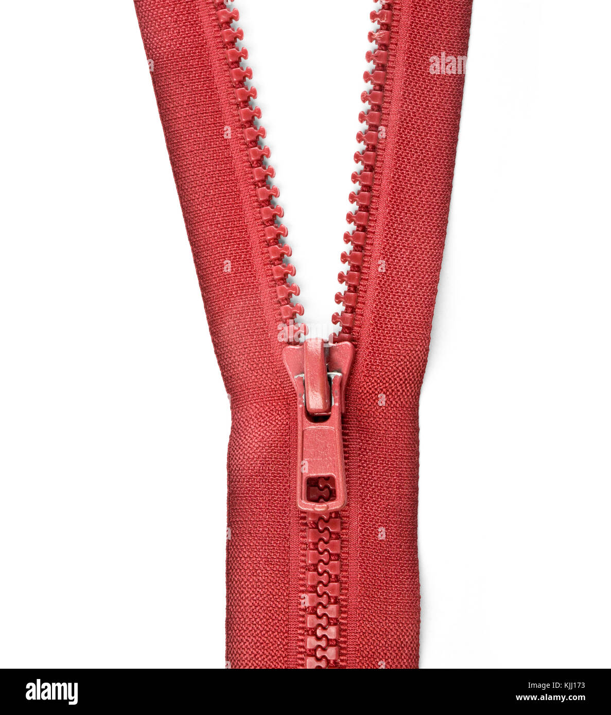 unzipped old zippers for clothing isolated on white. with clipping path