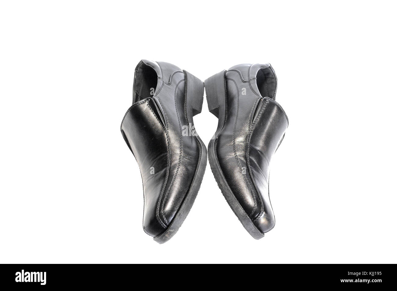 black leather shoe isolated on white background Stock Photo - Alamy