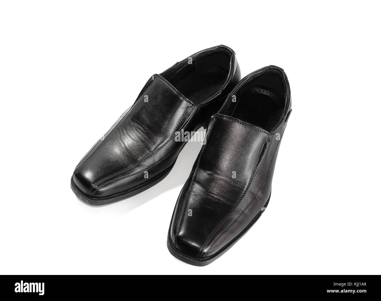 black leather shoe isolated on white background Stock Photo - Alamy
