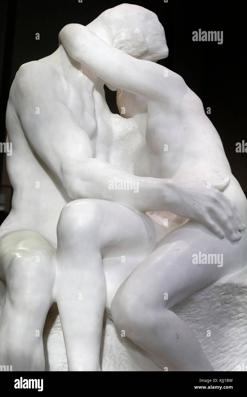 Rodin museum, Paris. The Kiss. Marble. 1888-1898. France. Stock Photo
