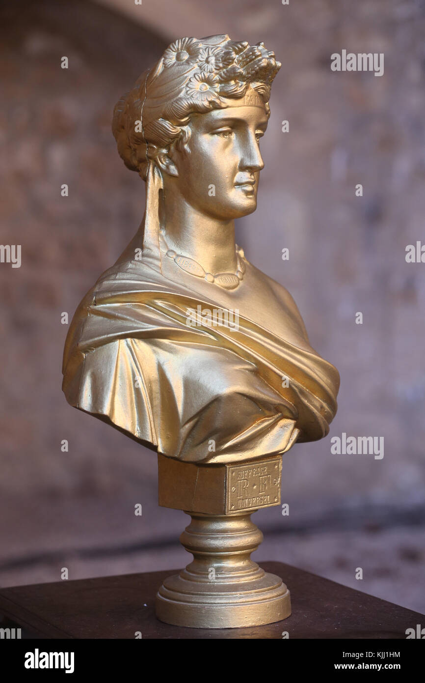 Bust of Marianne, a national symbol of the French Republic, an allegory of liberty and reason.  France. Stock Photo