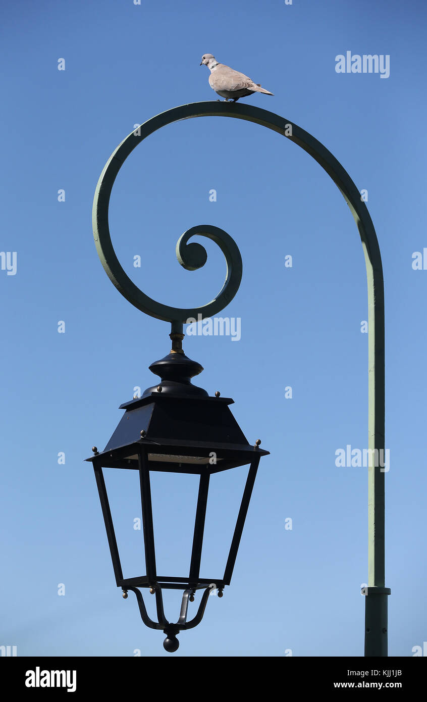 Low Angle View Of Lamp Post Against Sky.  France. Stock Photo