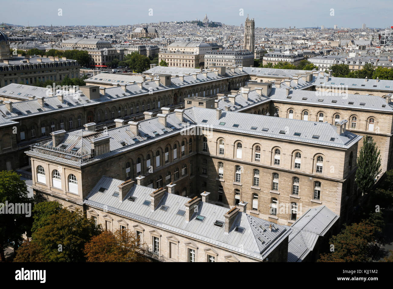 View of Paris from Notre Dame cathedral. France. Stock Photo