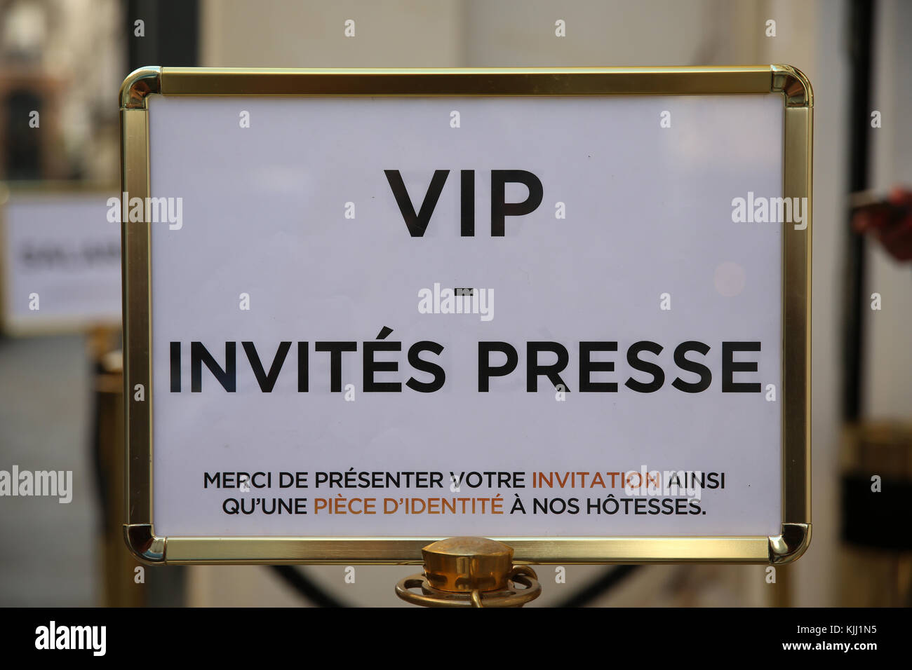 VIP sign. France. Stock Photo