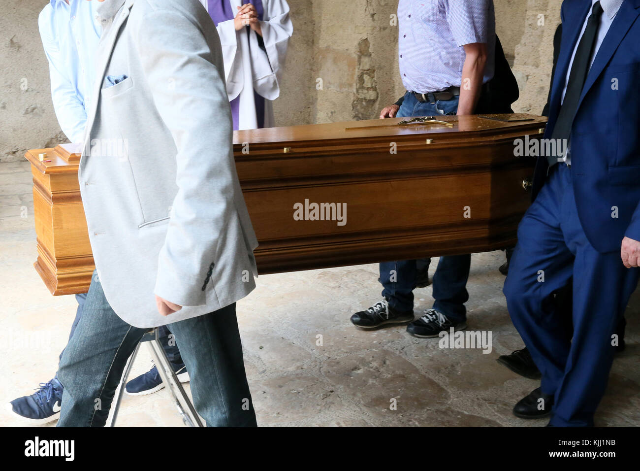 Friends Carrying Coffin at catholic Funeral. France Stock Photo Alamy Friends Carrying Coffin at catholic Funeral. France Stock Photo Alamy