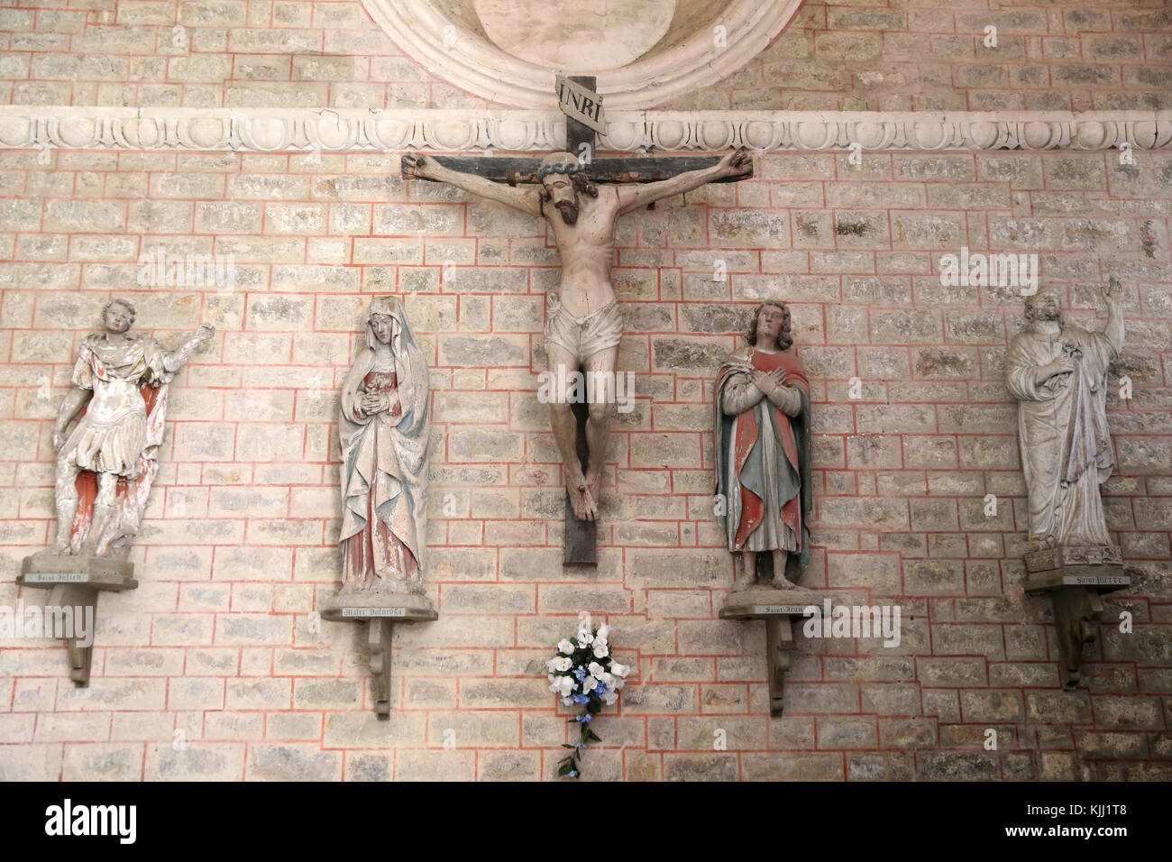 Notre-Dame Saint-Lazare collegiate church.  Calvary 16 th century. Jesus on the cross.  Avallon. France. Stock Photo