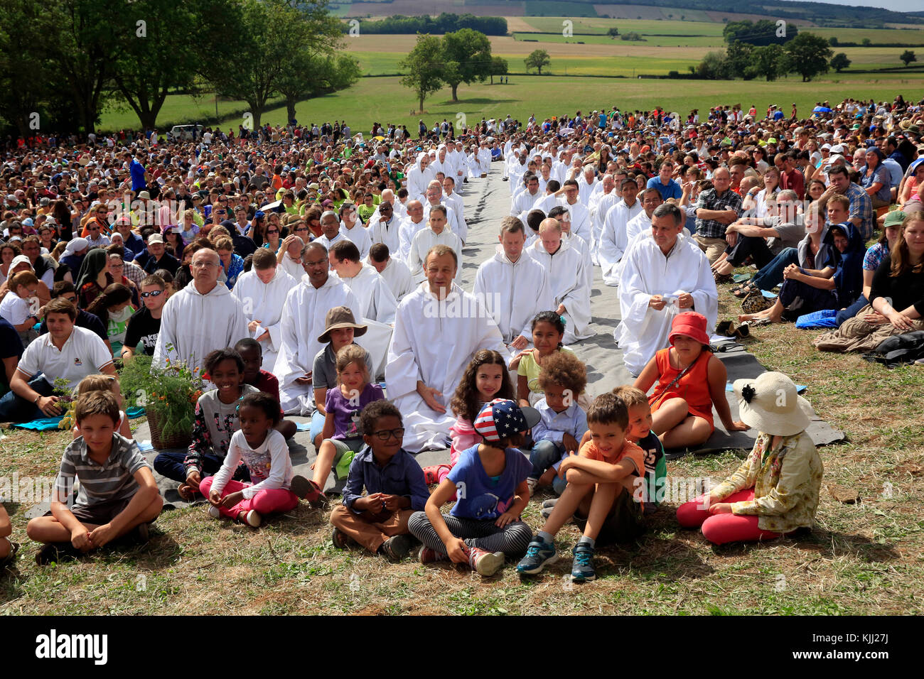 Taize ecumenical community. Gathering for a New Solidarity.   France. Stock Photo