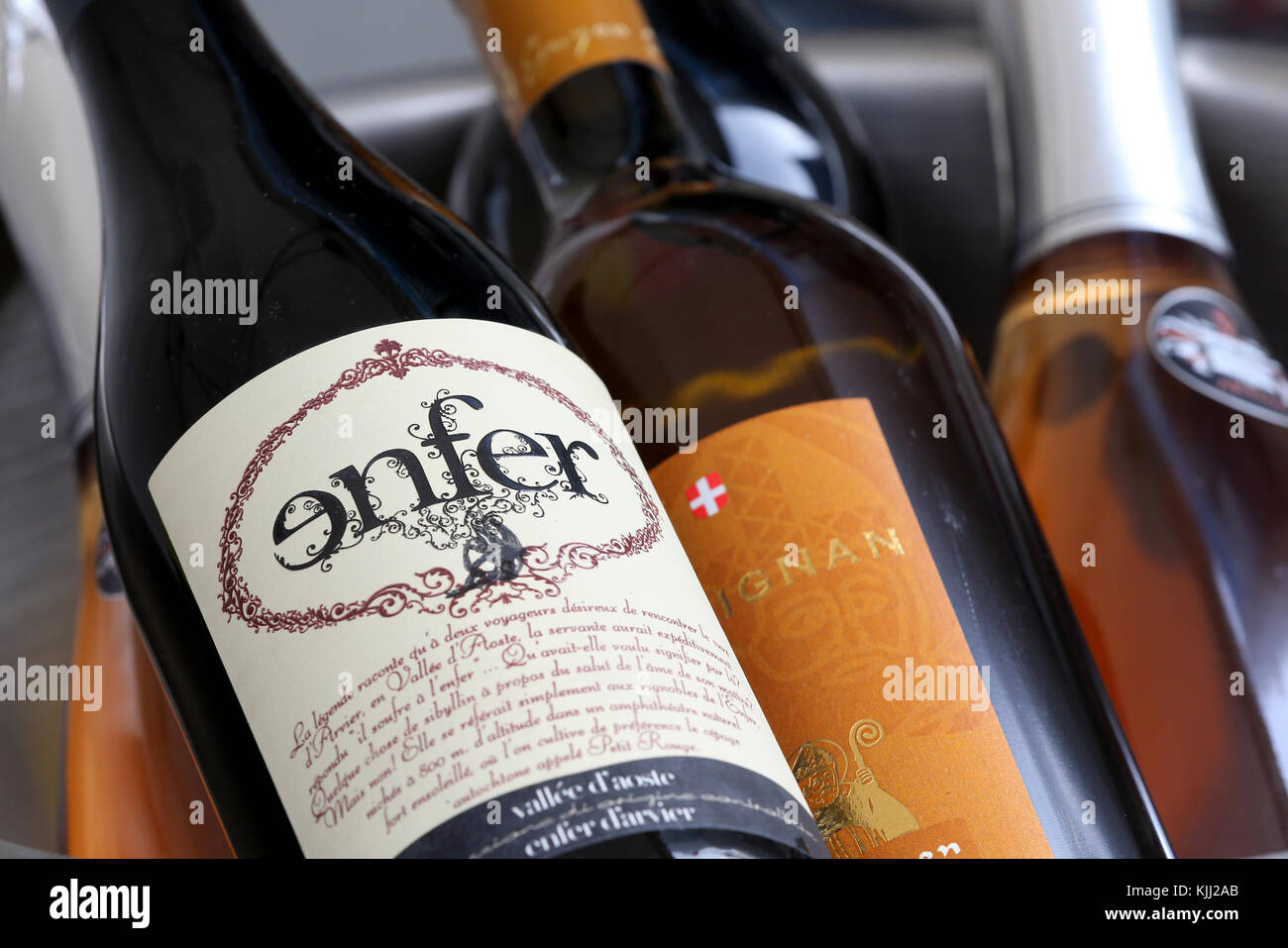 Enfer red wine from Italy. France Stock Photo Alamy