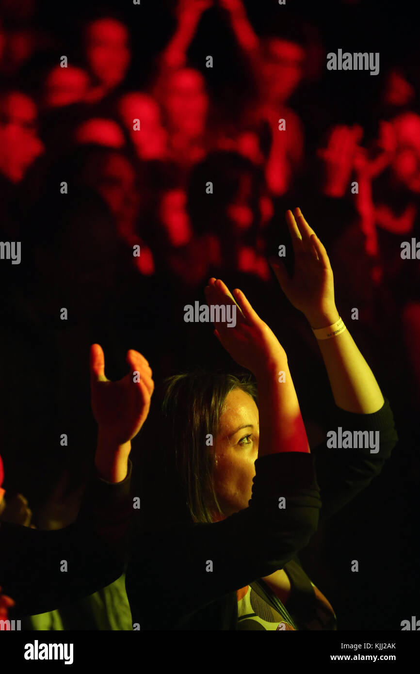 Les Houches Reggae festival.   Audience France. Stock Photo