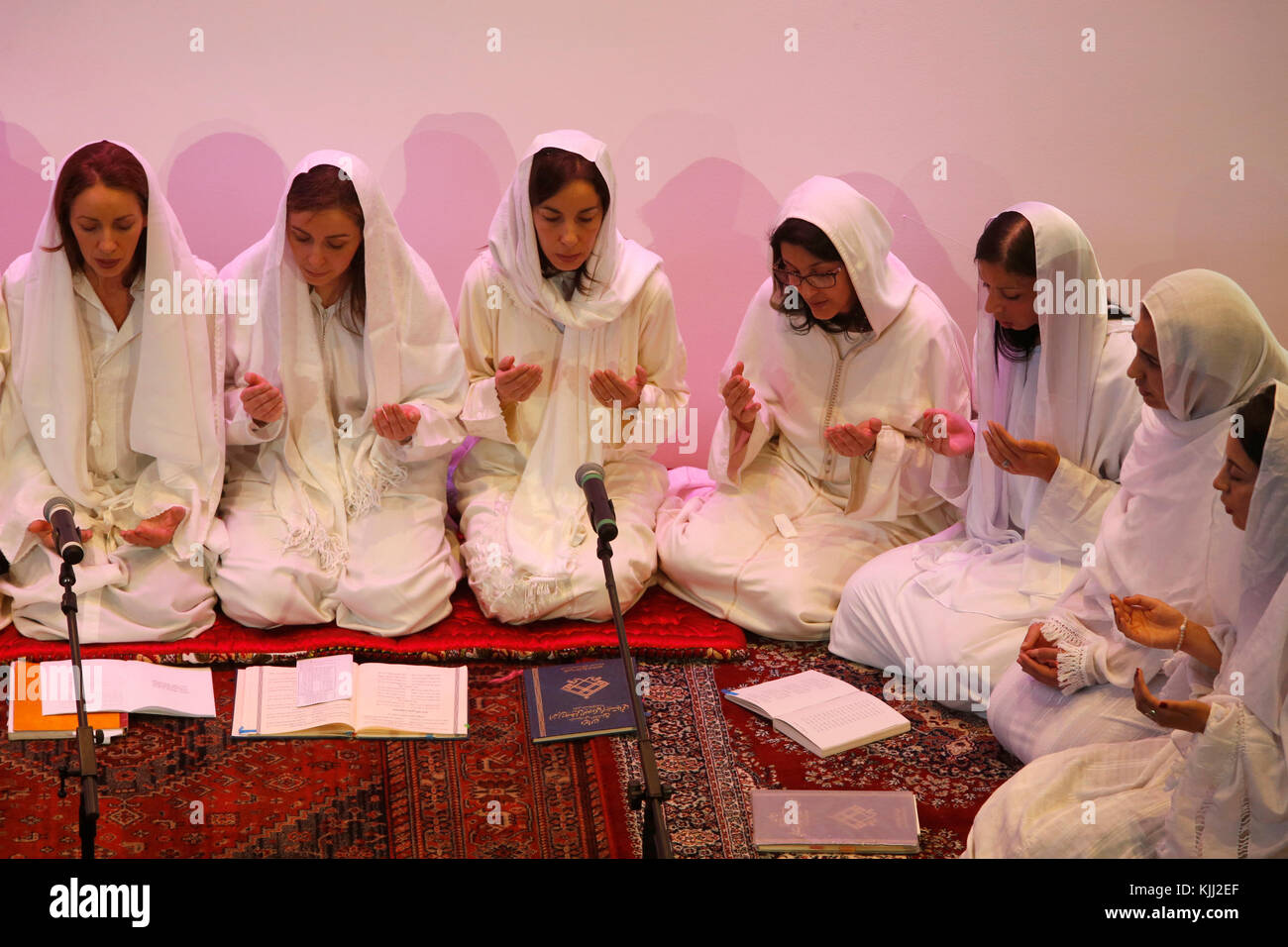 Alawiyya sufis at a spiritual meeting. Paris. France. Stock Photo