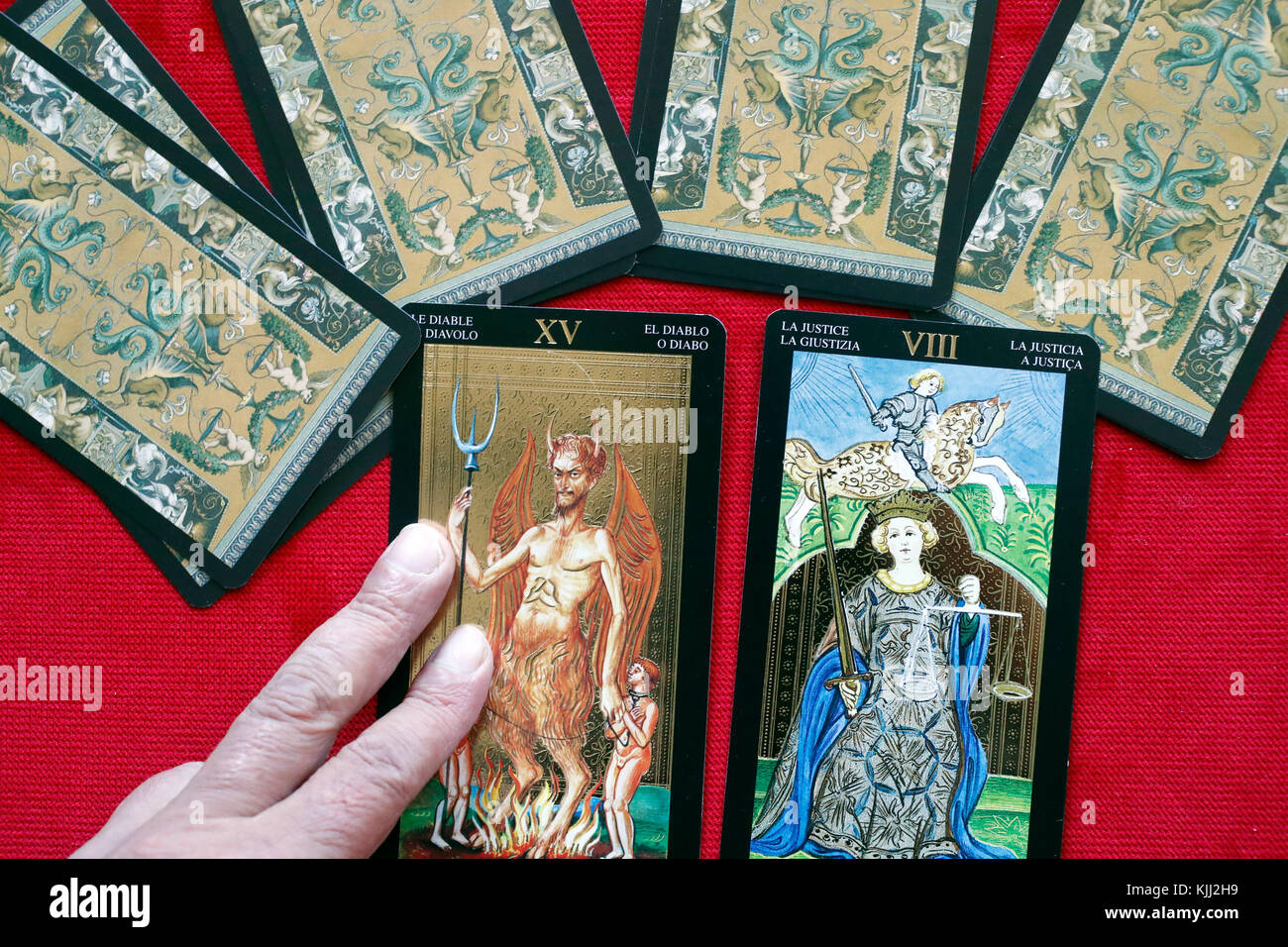 Tarot cards.  The devil. Stock Photo