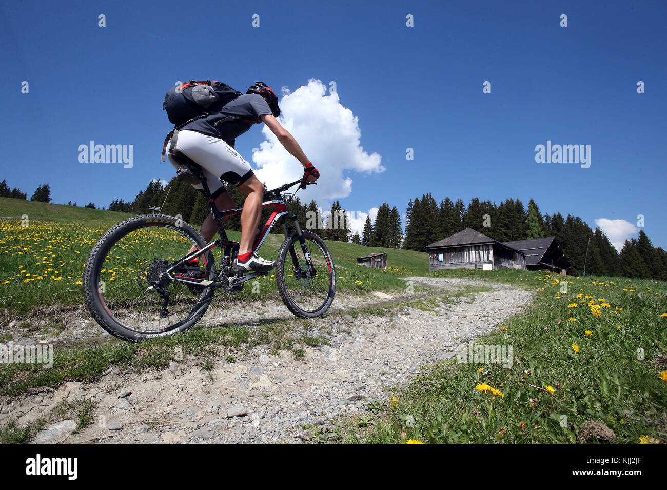 Mountain bike race in the french Alps. France Stock Photo - Alamy