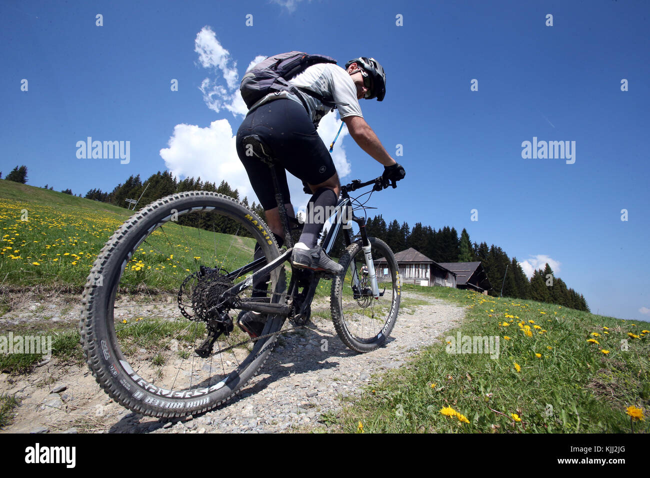 Mountain bike race in the french Alps. France Stock Photo - Alamy