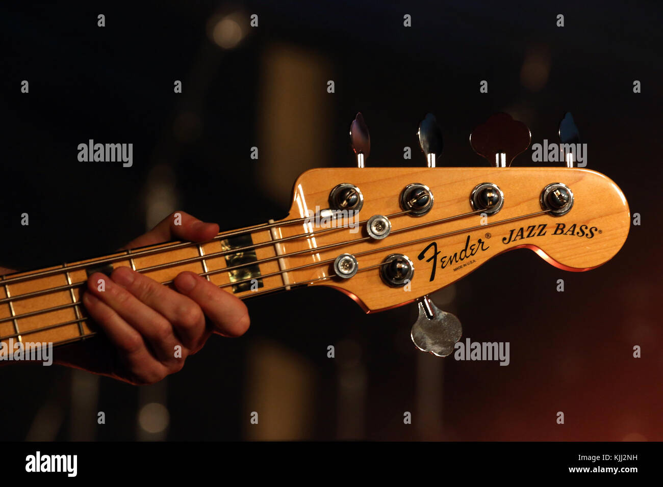 Fender Jazz Bass. Close-up.  France. Stock Photo
