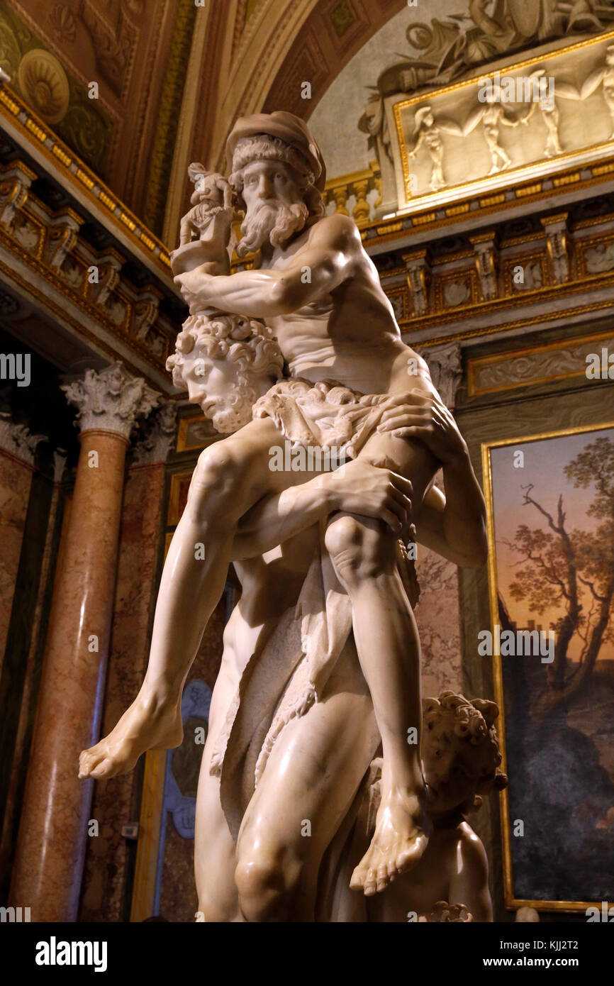 Borghese gallery, Rome. Gian Lorenzo Bernini, Rapture of Proserpina. Marble, 1621/1622. Italy. Stock Photo