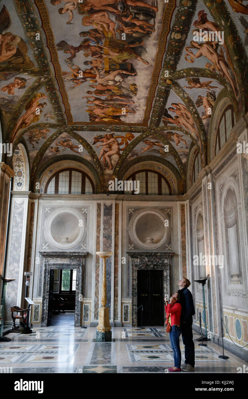 Villa Farnesina, Rome. The Loggia of Cupid and Psyche. Italy. Stock Photo