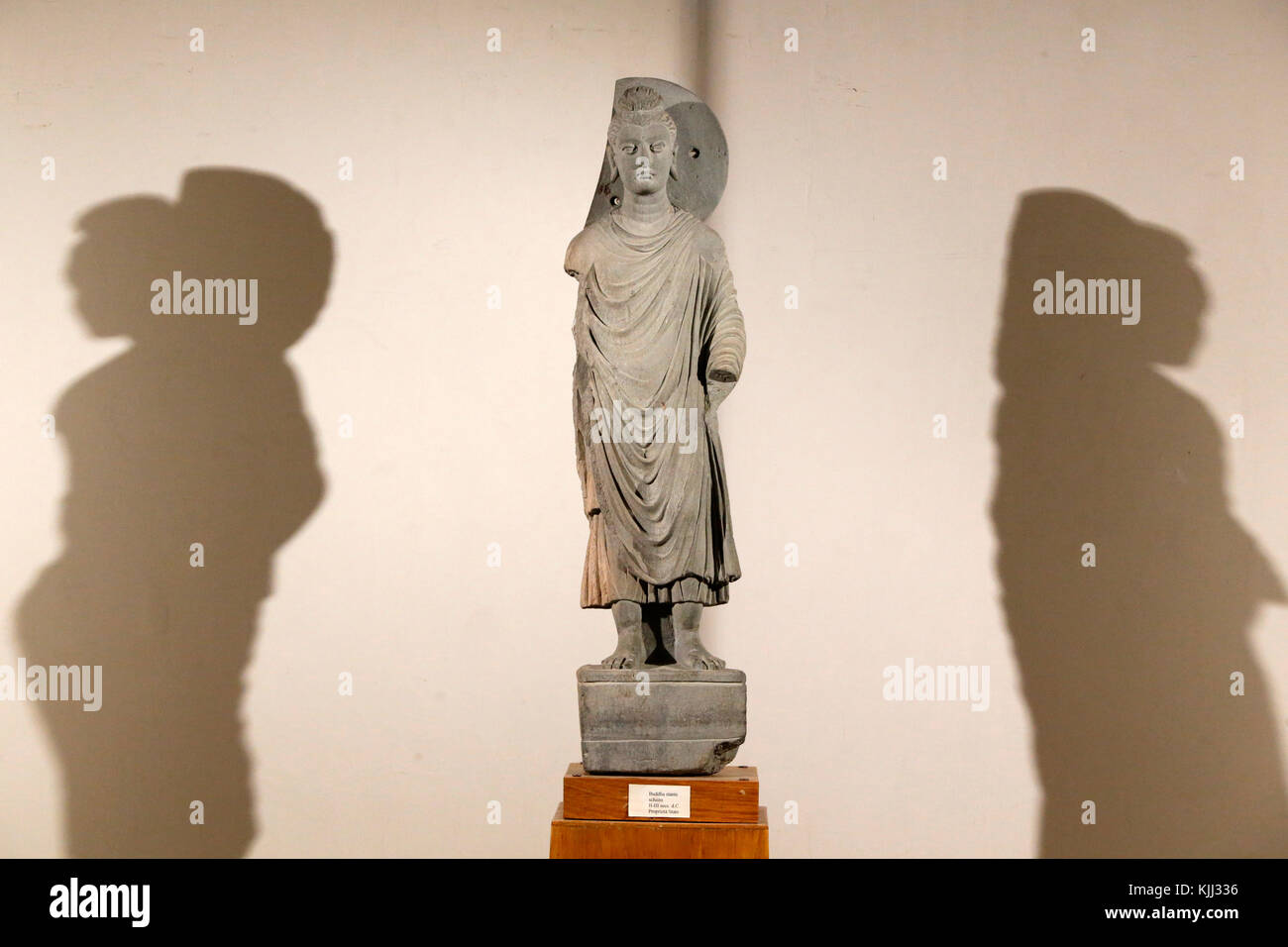 National Museum of Oriental Art, Rome. Standing Buddha. Schist. 2nd or 3rd century. Italy. Stock Photo