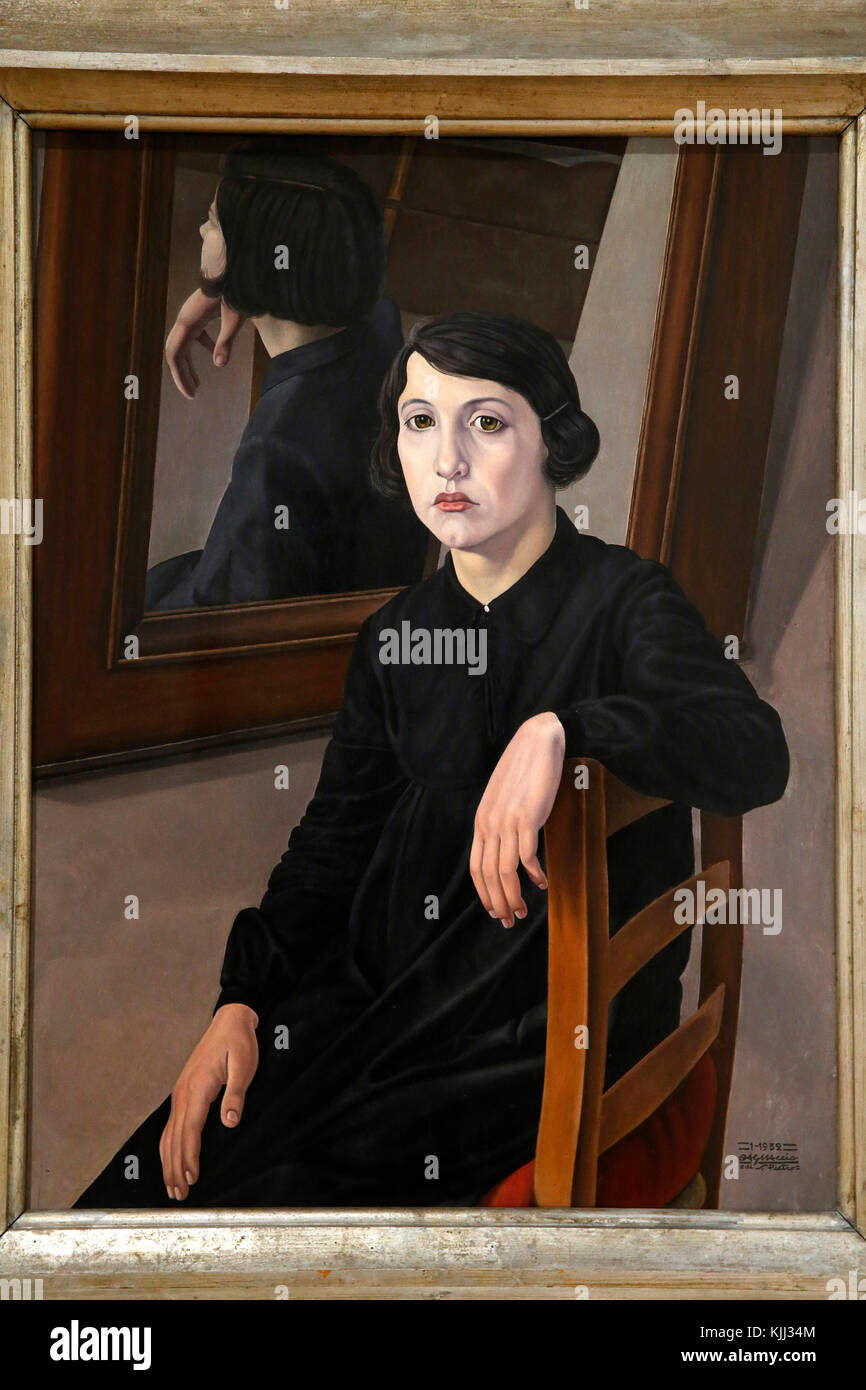 Museum of Modern Art, Rome. Cagniaccio di San Pietro. La ragazza e lo specchio. 1932. Italy. Stock Photo
