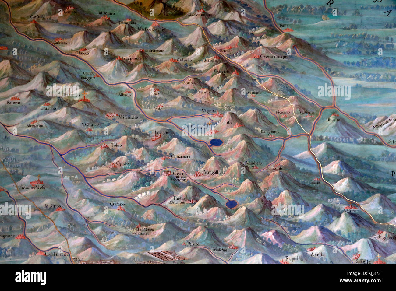 Vatican museums Rome Detail of - Vatican Museums Rome Detail Of A Map In The Gallery Of Maps Italy KJJ373