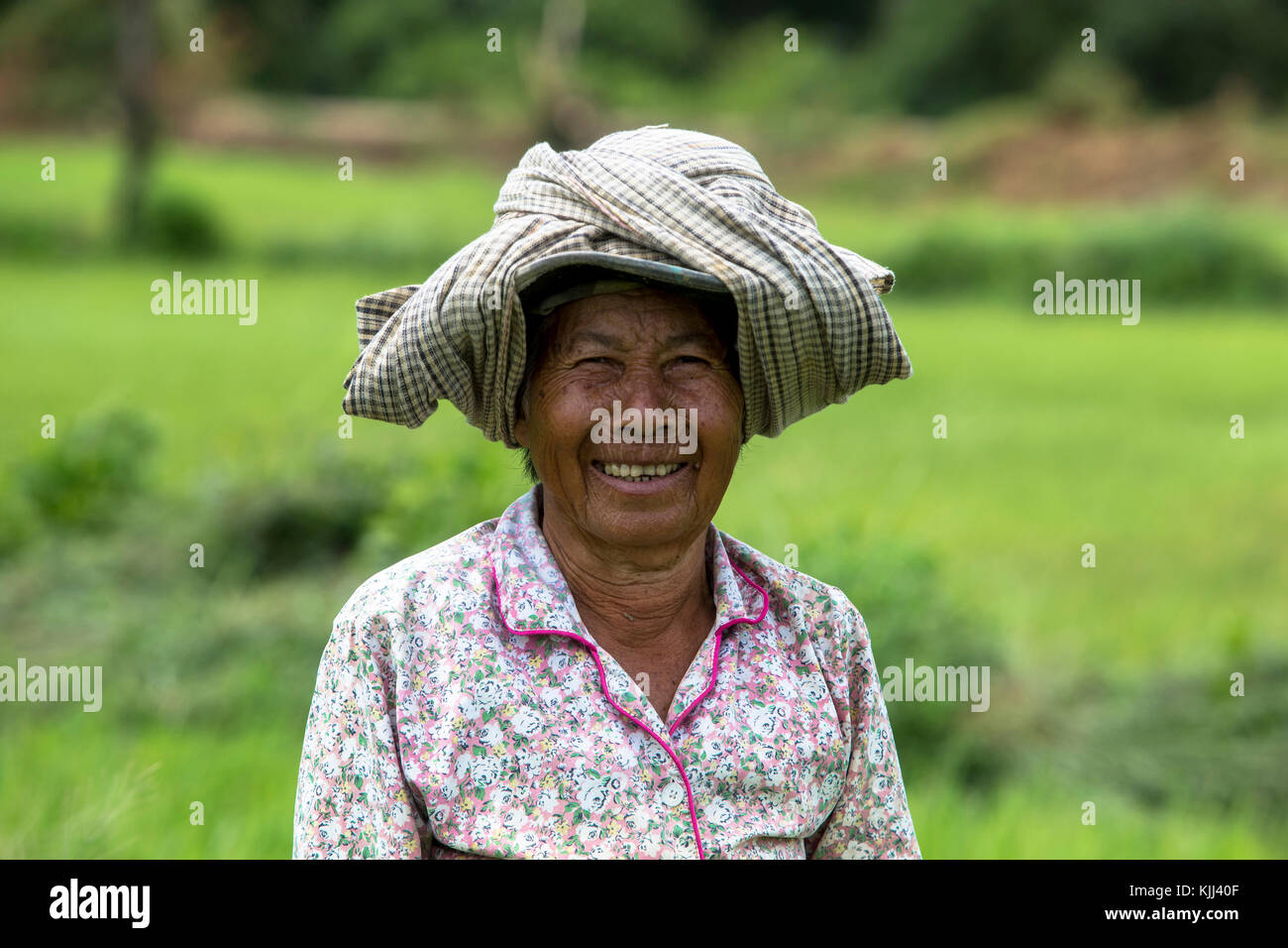 Khmer farmer. Cambodia. Stock Photo