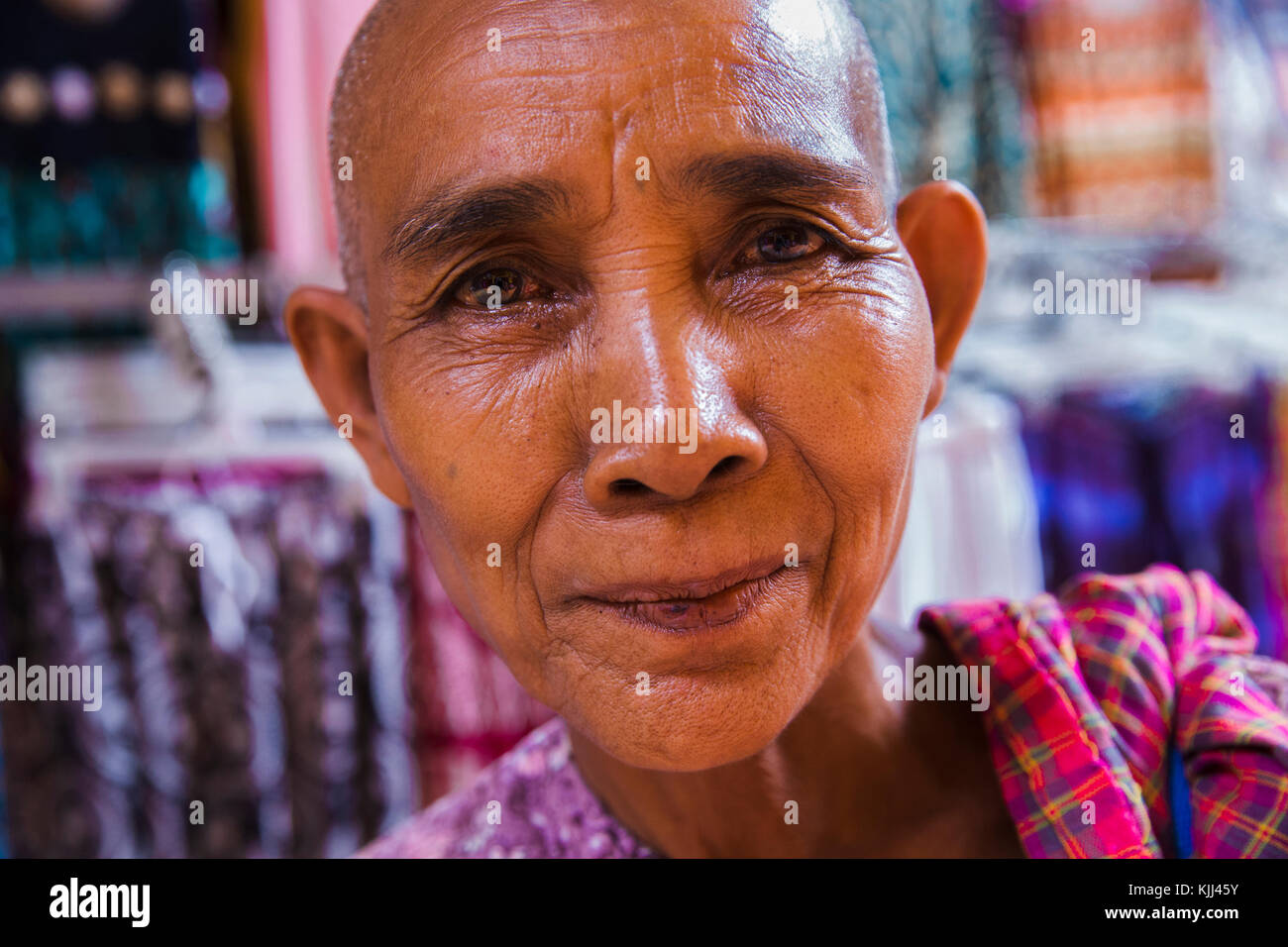 Elderly Khmer woman. Siem Reap.  Cambodia. Stock Photo