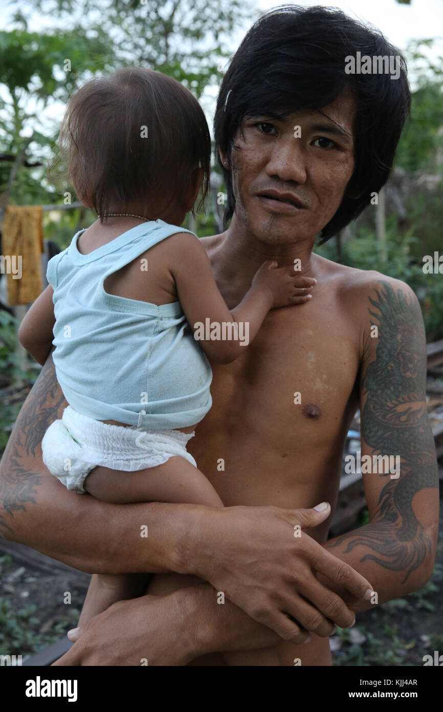 Slum dwellers. Battambang.  Cambodia. Stock Photo